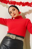 Boğazlı Fitilli Body Kırmızı - 2