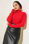 Boğazlı Fitilli Body Kırmızı - 1