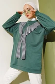 Omuz Atkı Görünümlü Tunik Zümrüt thumbnail 1