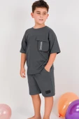 ERKEK ÇOCUK ŞORTLU TAKIM SIRT BASKILI CEP DETAYLI B19 - 7