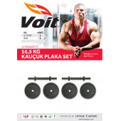 Voit 16,5 KG Kauçuk Kaplı Dumbell Set - 1