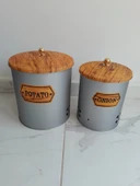 Desenli Metal 2 Li Patates Soğan Sepeti - 4