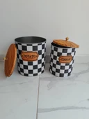 Desenli Metal 2 Li Patates Soğan Sepeti - 4