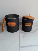 Desenli Metal 2 Li Patates Soğan Sepeti thumbnail 4