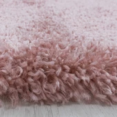 Modern 30 mm Tüylü Düz Taramalı Tozsuz Pembe Dekoratif Peluş Shaggy Halı - 4