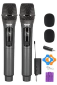 Lastvoice SXC-888E Şarjlı ÇİFTLİ EL Telsiz Kablosuz Mikrofon Seti thumbnail 1