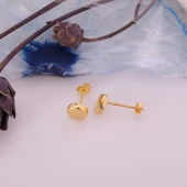 925 Ayar Gümüş Bombeli Daire Küpe Çap:7 E00248 thumbnail 1