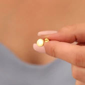 925 Ayar Gümüş Bombeli Daire Küpe Çap:7 E00248 thumbnail 3