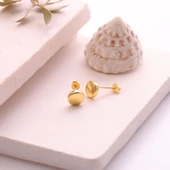 925 Ayar Gümüş Bombeli Daire Küpe Çap:7 E00248 thumbnail 5