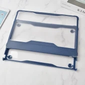 MacBook Air 13 İnç A1932 Kılıf Outdoor Darbe Emici Karbon Fiber Sert Kapak Şeffaf Koruma thumbnail 7