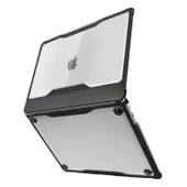 MacBook Air 13 İnç A1932 Kılıf Outdoor Darbe Emici Karbon Fiber Sert Kapak Şeffaf Koruma thumbnail 5