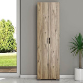 Tiamob 2 Kapaklı 8 Raflı Ceviz Çok Amaçlı Dolap - 1