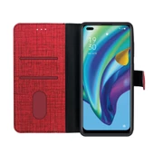 Oppo Reno4 Lite Kılıf FitCase Fabric Kapaklı Cüzdanlı - 10
