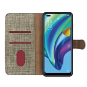 Oppo Reno4 Lite Kılıf FitCase Fabric Kapaklı Cüzdanlı - 4