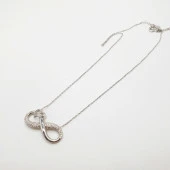 Kalpli Ve Taşlı Sonsuzluk Gümüş Kolye - 7