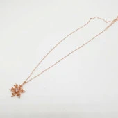 Rose Renk Beyaz Taşlı Gümüş Kolye - 3