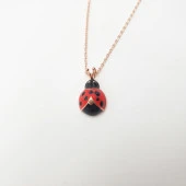 Uğur Böceği Rose Zincir'li Minik Kolye - 10