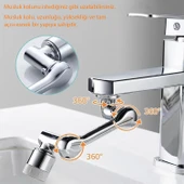 HyMark 1080 Derece Dönebilen Evrensel 2 Modlu Robotik Kol Mutfak Banyo Musluk Başlığı - 7