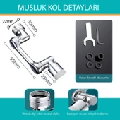 HyMark 1080 Derece Dönebilen Evrensel 2 Modlu Robotik Kol Mutfak Banyo Musluk Başlığı - 4