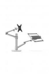 NPO STD7090S 10"-27" Notebook Stand ve Amortisörsüz Vesa Monitör Tutucu Kol Gümüş - 1
