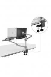 NPO STD7090S 10"-27" Notebook Stand ve Amortisörsüz Vesa Monitör Tutucu Kol Gümüş - 5