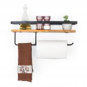 Dekoratif Ahşap Ve Metal Baharatlık Çok Amaçlı Mutfak Banyo Rafı - 1