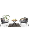 Kagu Berta Bahçe-Balkon-Kafe Metal Koltuk Takımı Sehpalı - 3