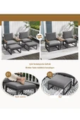 Kagu 5 Parça Metal Çerçeve Outdoor Multilounge Bahçe Balkon Mobilya,Uzanma - 7