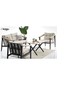 Kagu Alaçatı Bahçe-cafe-balkon Metal Koltuk Seti 2 1 1 Sehpa - 3