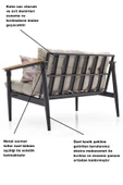 Kagu Alaçatı Bahçe-cafe-balkon Metal Koltuk Seti 2 1 1 Sehpa - 2