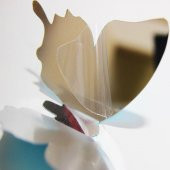 AYNALI 12 PARÇA ÜÇ BOYUTLU KELEBEK STİCKER PVC DUVAR SÜSÜ - 5