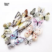 ÇİFT KANATLI KELEBEK ÖZEL KELEBEKLER 3D PVC DUVAR VE BUZDOLABI SÜSÜ 12Lİ STİCKER ÜÇ BOYUTLU CANLI - 10