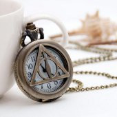 HARRY POTTER DEATHLY HALLOWS ÖLÜM YADİGARLARI HAYALET KOLYE SAAT CEP SAATİ TARZ YENİ MODA - 1