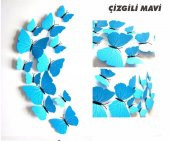 YÜKSEK KALİTELİ ÜÇ BOYUTLU RENKLİ KELEBEKLER KELEBEK STİCKER PVC BUZDOLABI VE DUVAR SÜSÜ - 6