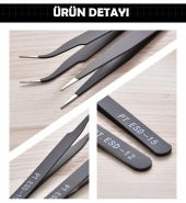 Hassas Cımbız Tweezer Seti Elektronik Altılı 6 Parça Metal Elektronikçi Antistatik Paslanmaz - 7