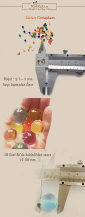 XL BÜYÜK BOY 500 ŞİŞEN BÜYÜYEN SU MAYMUNU TOPU BONCUK TOP KÜRE MİSKET 10-20 MM KARIŞIK RENKLİ - 9