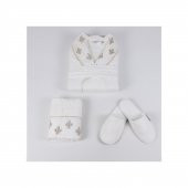 Ecocotton Organik Pamuk Bayan Bornoz Seti - Aslışah - 1