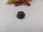 Hdmarketim Kadın Yüzük Otantik Eskitme Tasarım Taşlı  Füme Renk Yüzük - 1