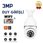 360 Derece Ampul Wifi IP Güvenlik Kamerası Duy Girişli Gece Görüşlü Hareket Sensörlü thumbnail 1