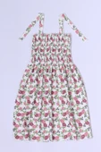 KIZ ÇOCUK ASKILI ELBİSE ÇİÇEK DESENLİ B35 HCM00119 thumbnail 8