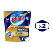 Bingo Akıllı Kapsül Pro Max Bulaşık Makinesi Tableti 20 li x 2 Adet (40 Kapsül) - 2