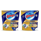 Bingo Akıllı Kapsül Pro Max Bulaşık Makinesi Tableti 20 li x 2 Adet (40 Kapsül) - 1