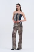 Trend Kadın Özel Tasarım Payetli Leopar İkili Takım thumbnail 11