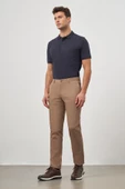 Koyu Bej Pamuklu Yandan Cepli Casual Slim Fit Chino Pantolon 1003245150 thumbnail 2