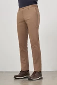Koyu Bej Pamuklu Yandan Cepli Casual Slim Fit Chino Pantolon 1003245150 thumbnail 4