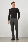 Koyu Antrasit Esnek Yandan Cepli Casual Slim Fit Chino Pantolon 1003245105 thumbnail 2