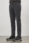 Gri Düz Gabardin Slim Fit Casual Denim Pantolon 1023245152 thumbnail 4