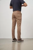 Koyu Bej Pamuklu Yandan Cepli Casual Slim Fit Chino Pantolon 1003245150 thumbnail 5