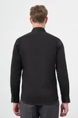 Siyah Uzun Kol Düz Bez Ayağı 032 Sert Yaka Classic Slim Fit Gömlek 1004245324 thumbnail 5