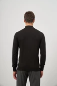 Siyah Uzun Kol Düz Örme Yarım Balıkçı Yaka Classic Comfort Fit Triko 1012245001 thumbnail 7